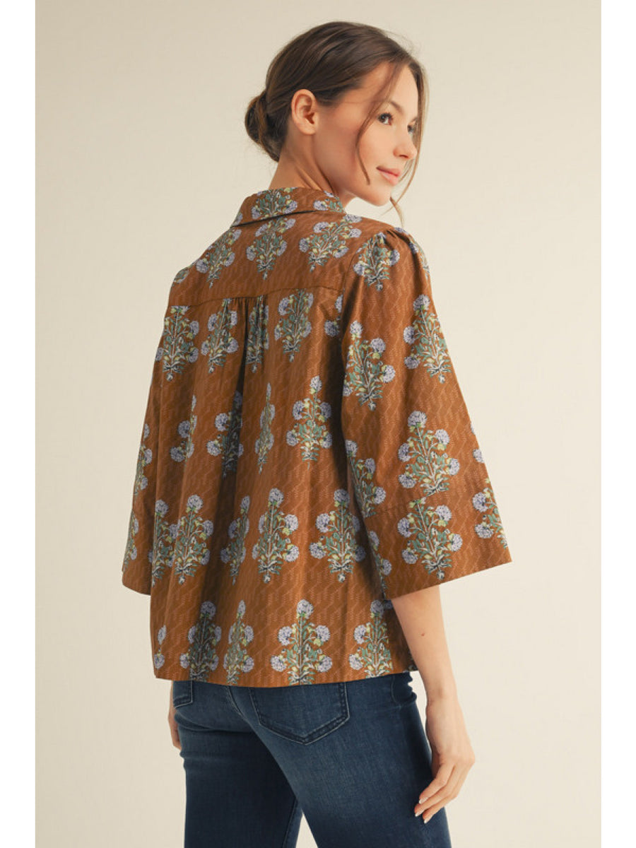 Floral 3/4 Sleeve Top