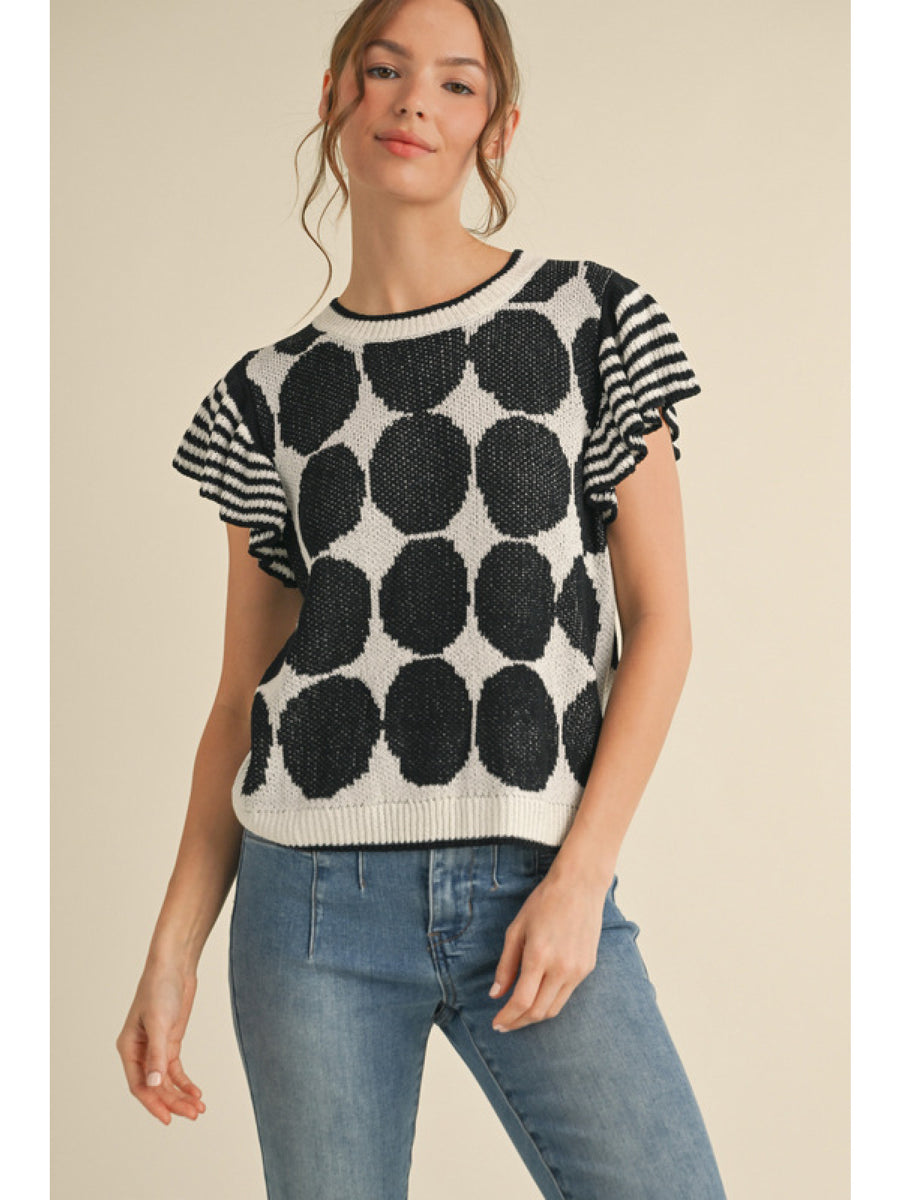 Polka Dot Knit Top