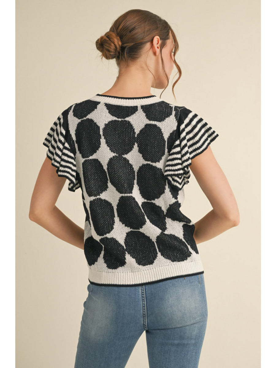 Polka Dot Knit Top