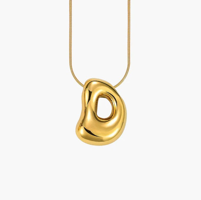 Initial Bubble Letter Necklace
