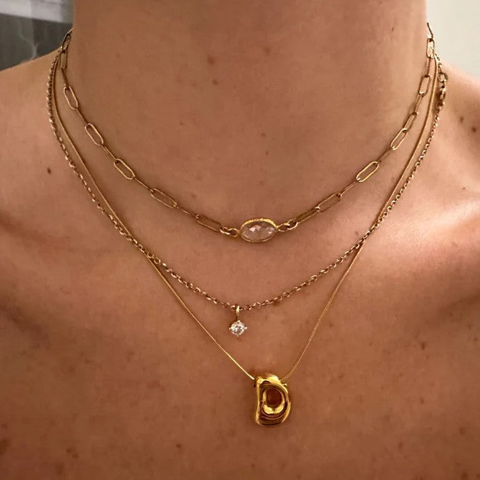 Initial Bubble Letter Necklace