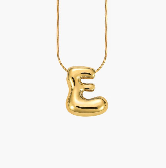 Initial Bubble Letter Necklace