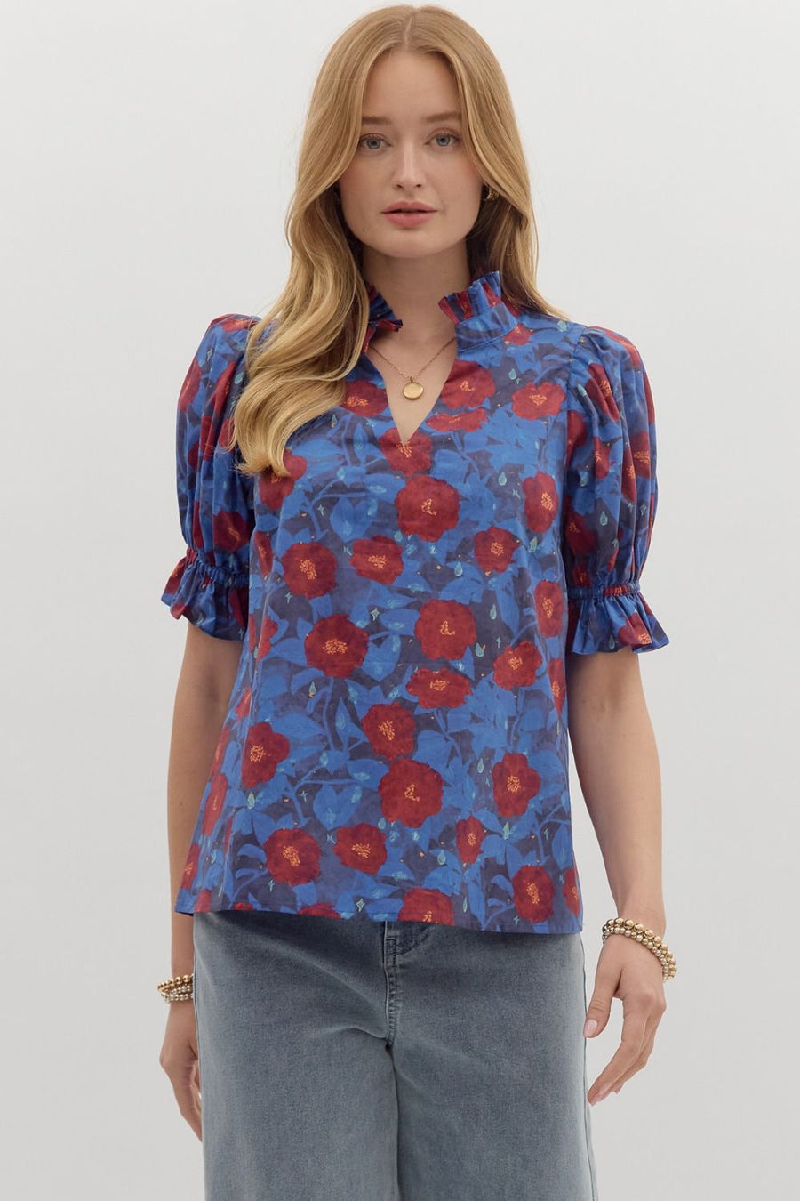 Floral Puff Sleeve Top