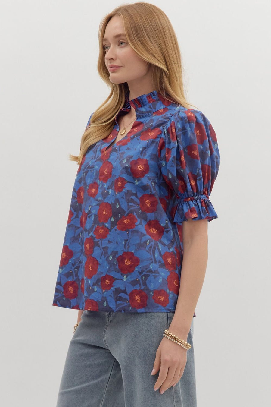 Floral Puff Sleeve Top