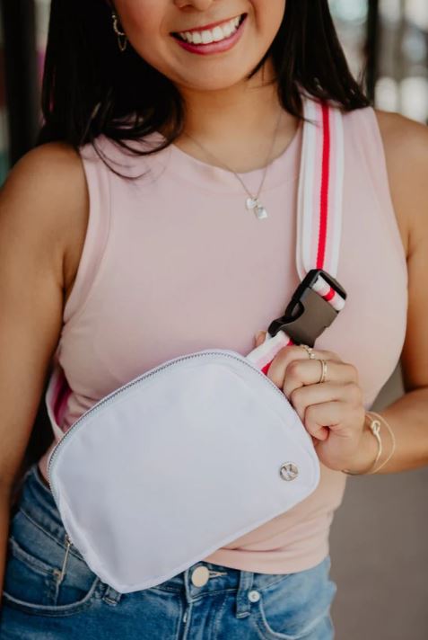 Solid White Belt Bag