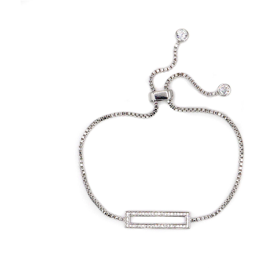 Diamond Rectangle Adjustable Chain Bracelet