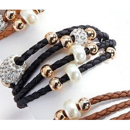 Black Bling Wrap Bracelet with Magnetic Clasp