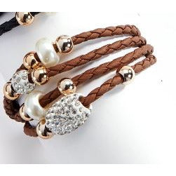Dark Brown Bling Wrap Bracelet with Magnetic Clasp